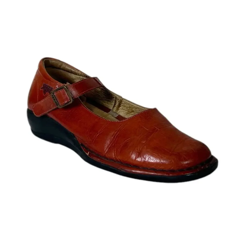 Pikolinos Loafers Brown Mary Jane Buckle Leather Square Toe Women’s Size 7M